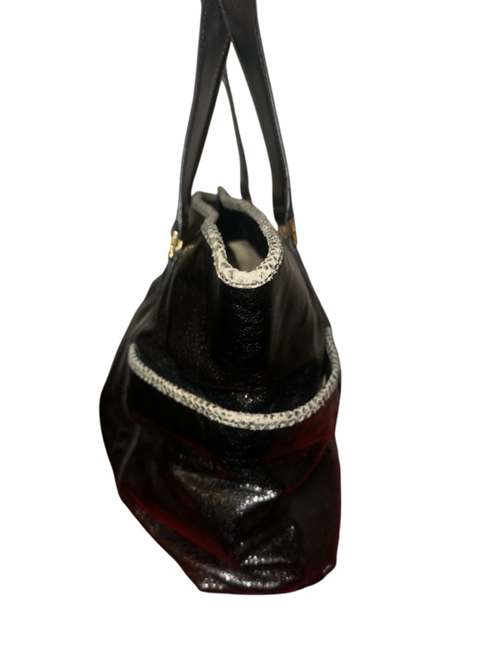 Tory Burch Black Leather Tote with Logo Medallion - Picture 5 of 17